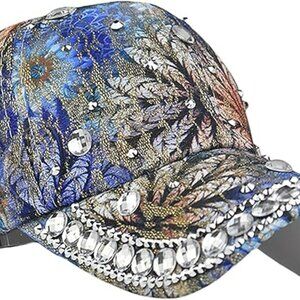 Bling Women's Baseball Cap Hat Adjustable Spring Sequin Denim Colorful